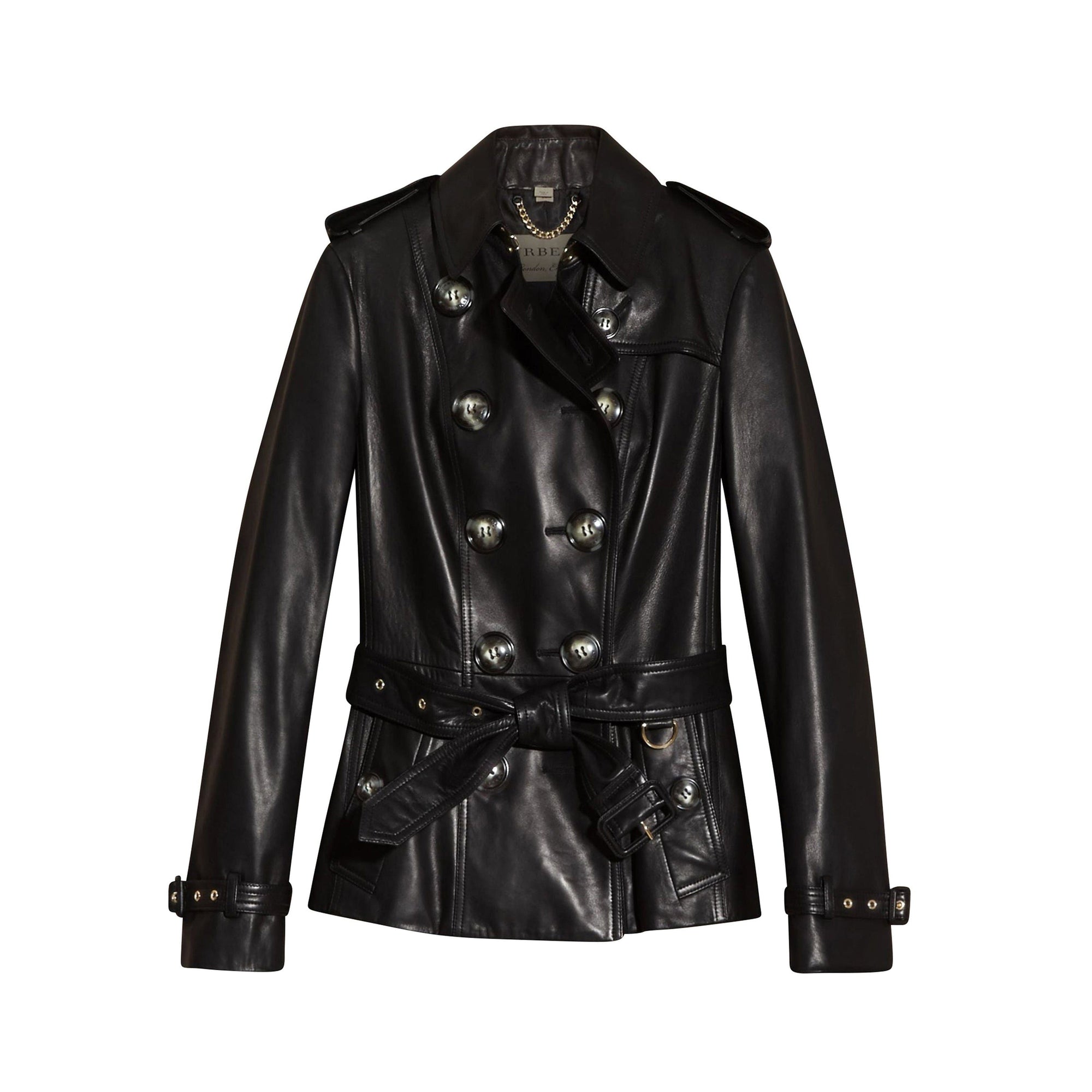 Veste trench en cuir d'agneau - Black