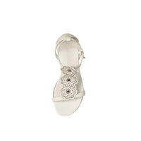 Sandales en cuir à motif floral - Optic White