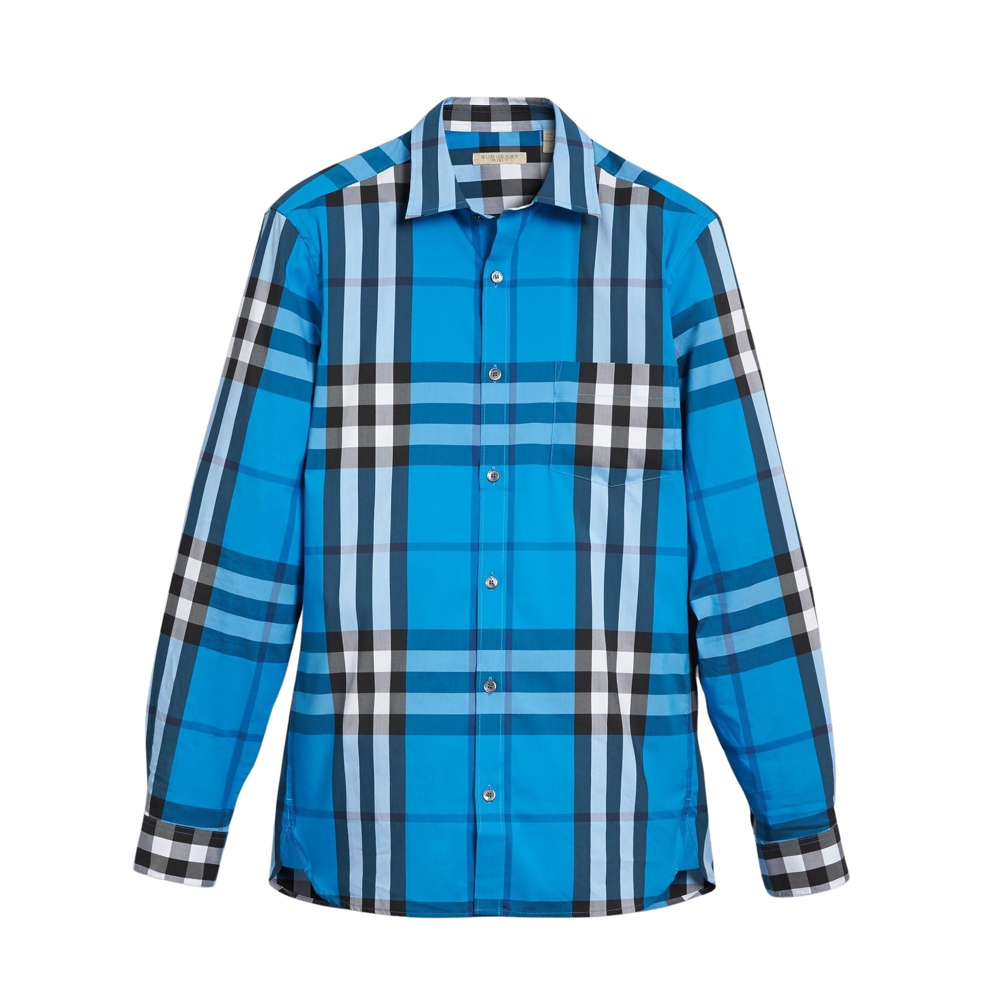 Chemise en coton extensible à motif check - Bright Blue