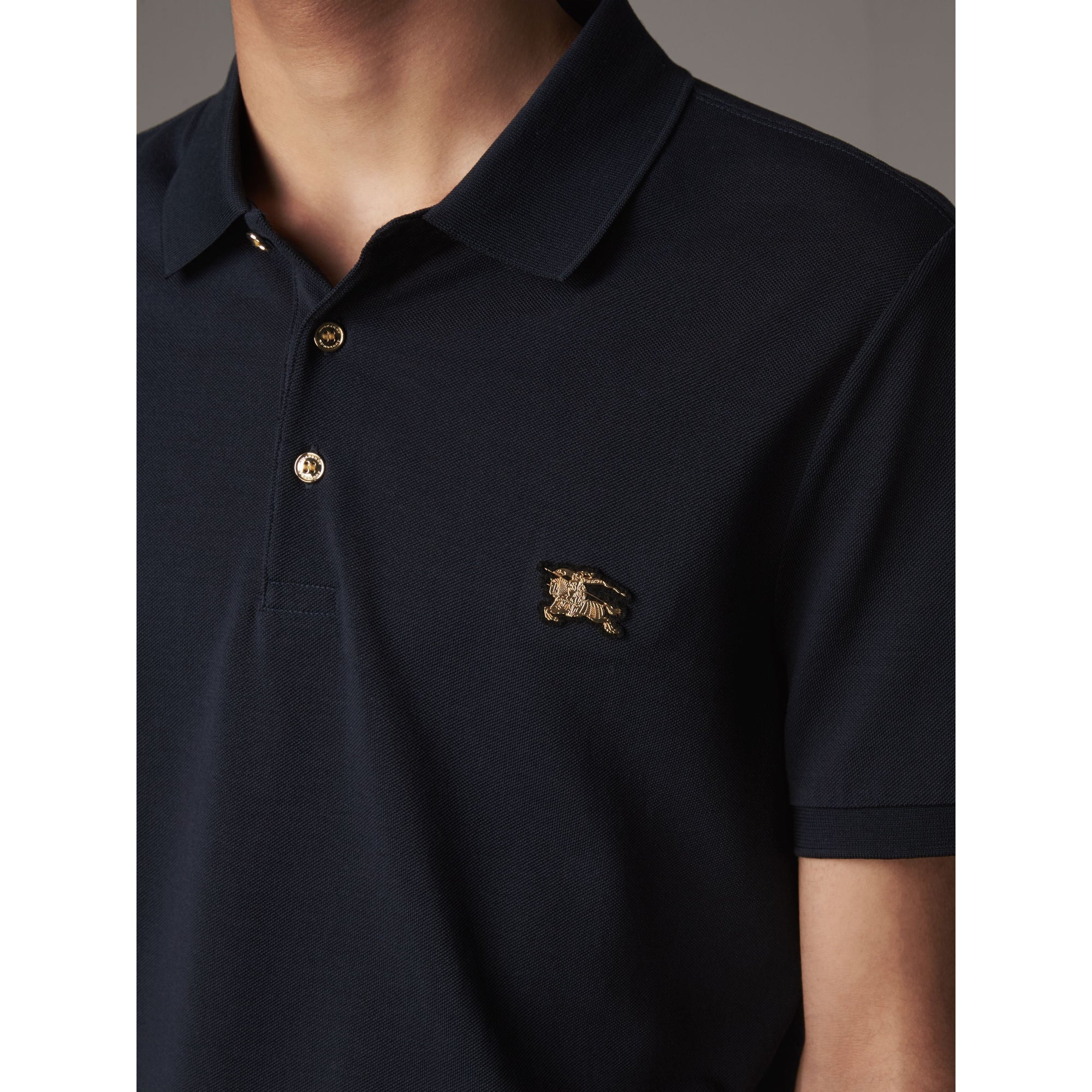 Polo en piqué de coton - Navy