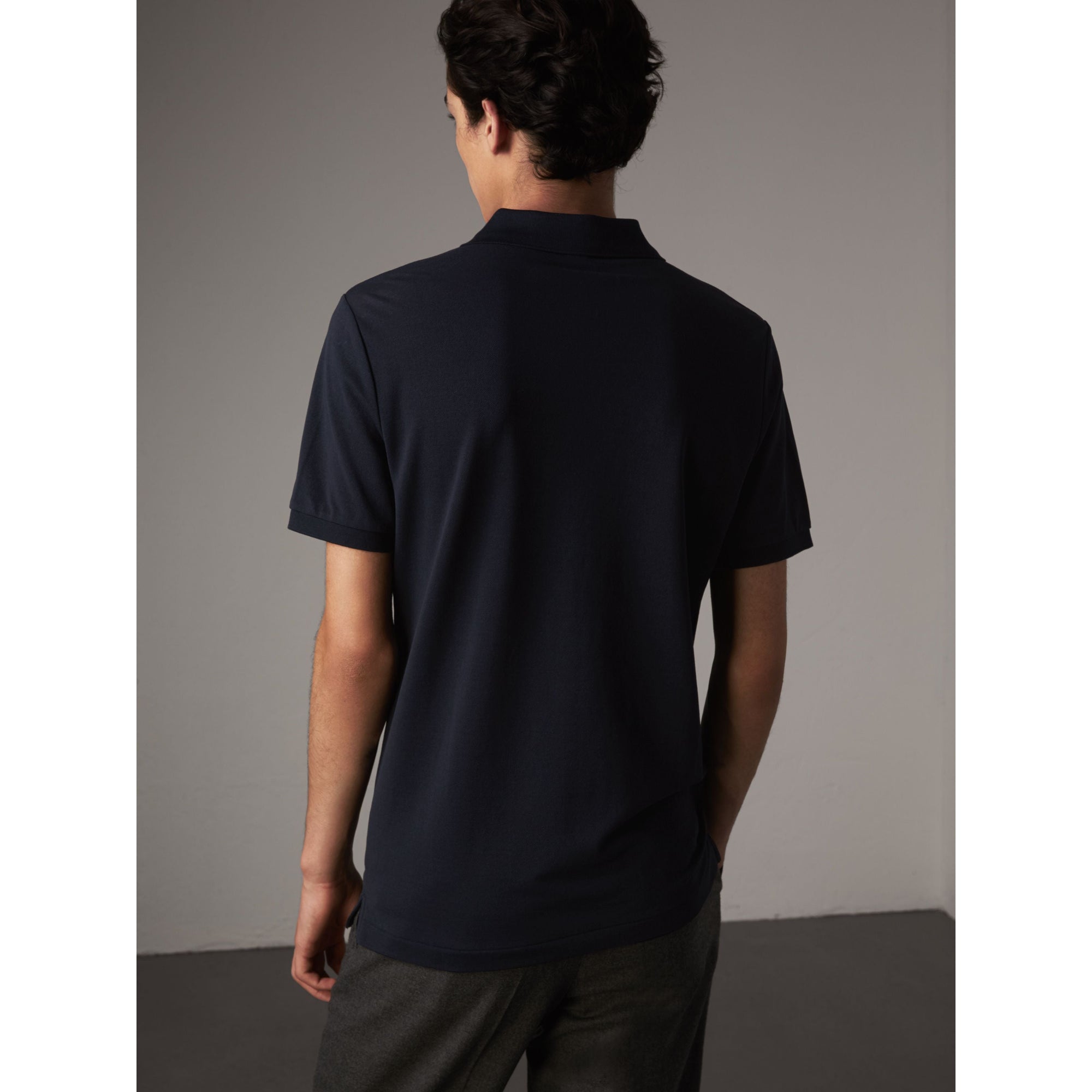 Polo en piqué de coton - Navy