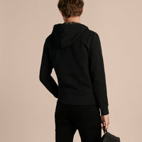 Sweat à capuche motif check - Black
