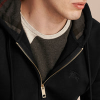 Sweat à capuche motif check - Black