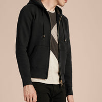 Sweat à capuche motif check - Black