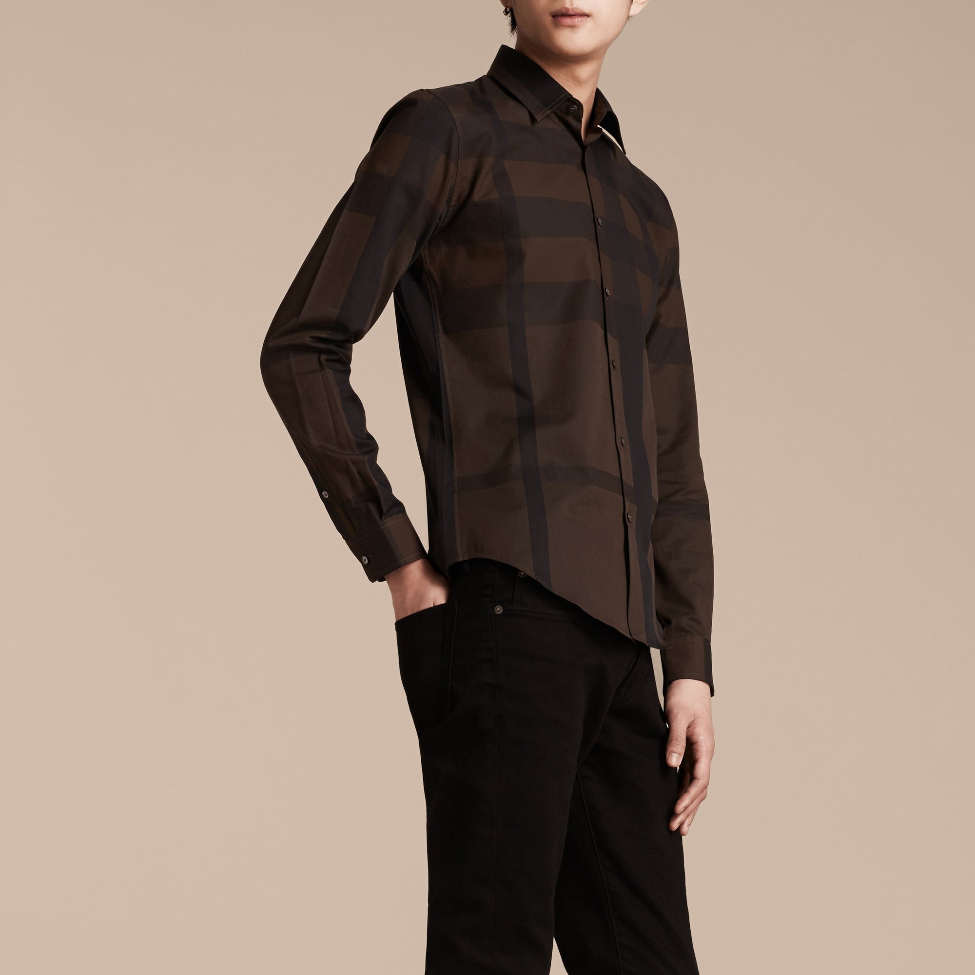 Chemise en coton à motif check - Chocolate Check