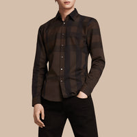 Chemise en coton à motif check - Chocolate Check