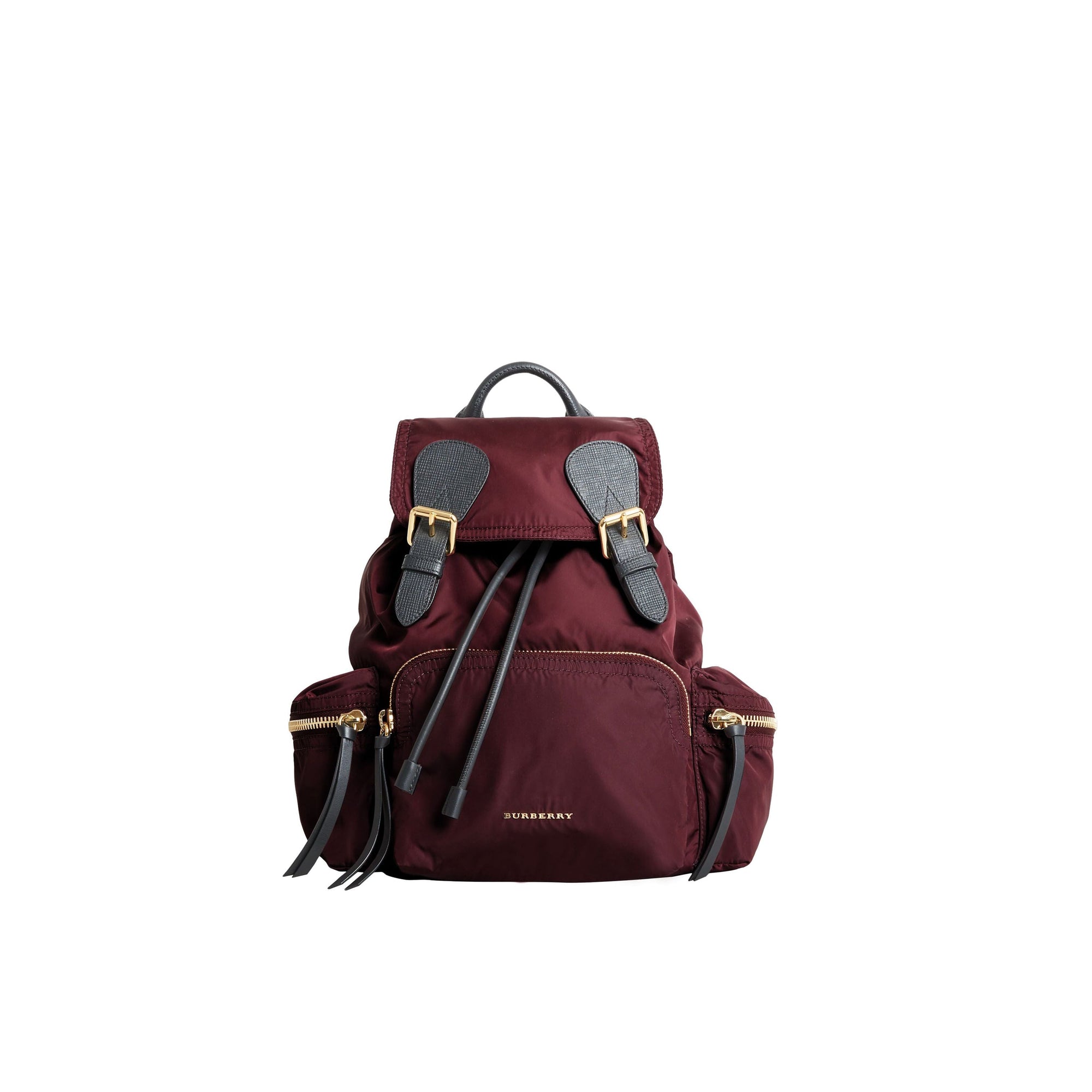 Sac the rucksack moyen en nylon technique et cuir - Burgundy Red