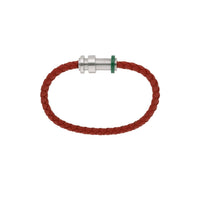 Bracelet tresses en cuir - Cuir rouge
