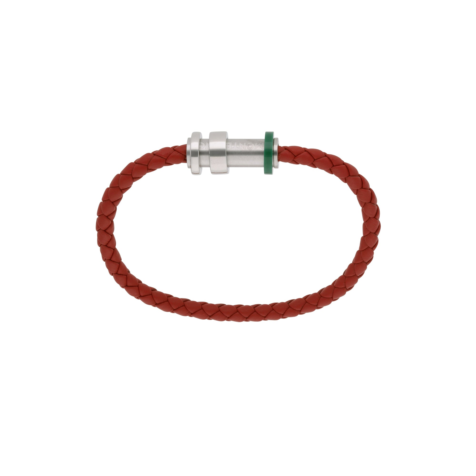 Bracelet tresses en cuir - Cuir rouge