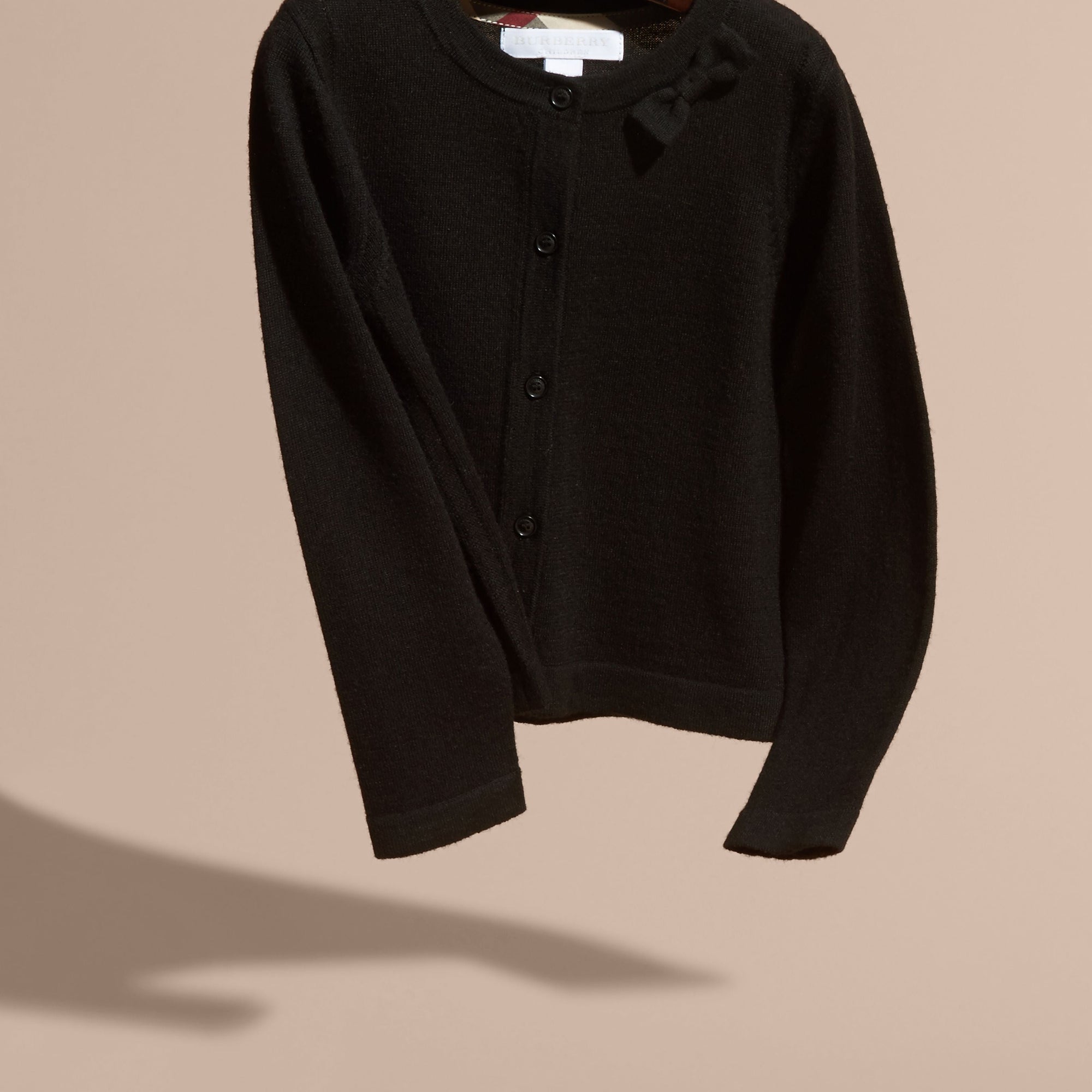Cardigan léger en laine mérinos - Black