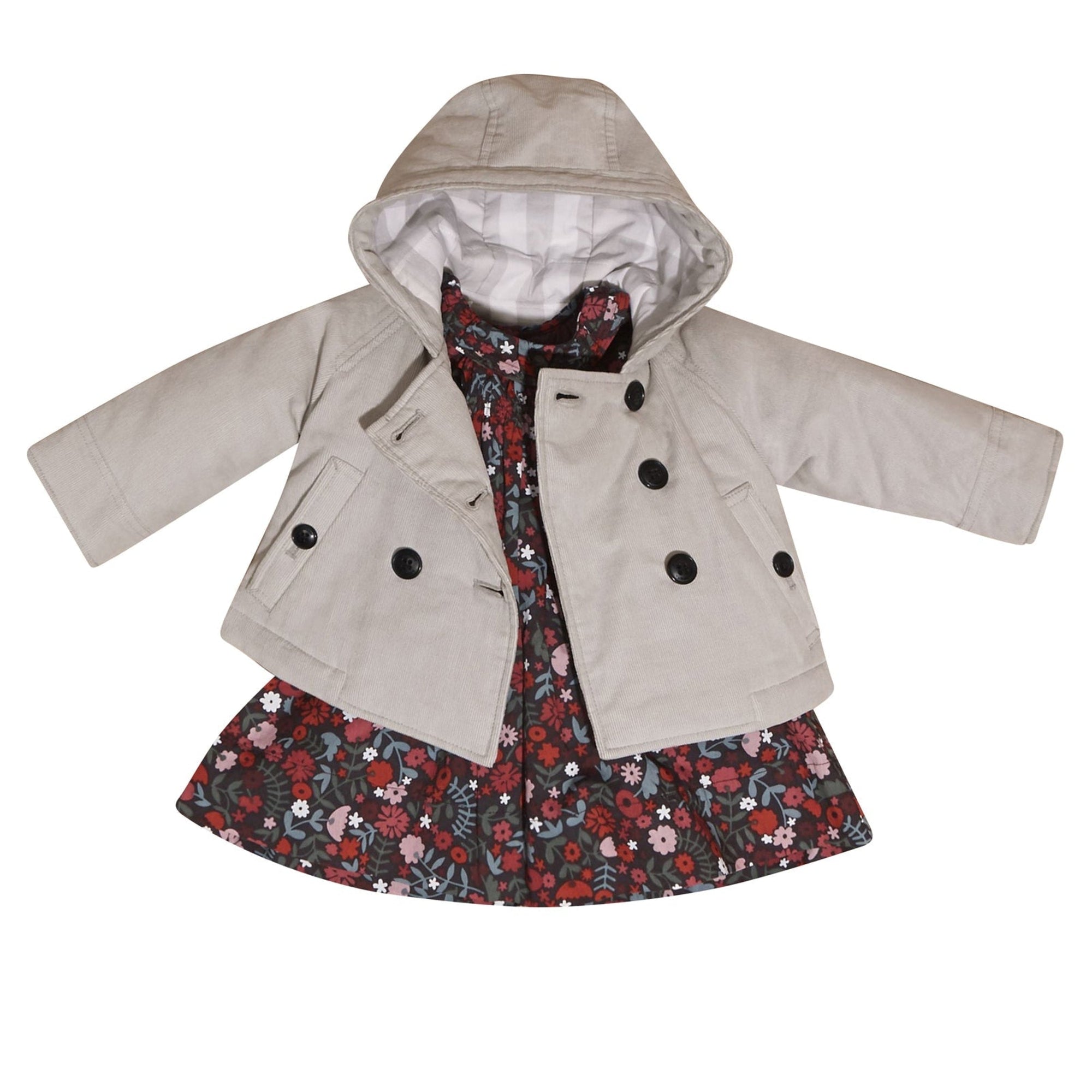 Veste à capuche en velours côtelé - Mid Grey