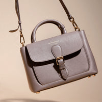 Petit sac The Saddle en cuir grainé - Sepia Grey