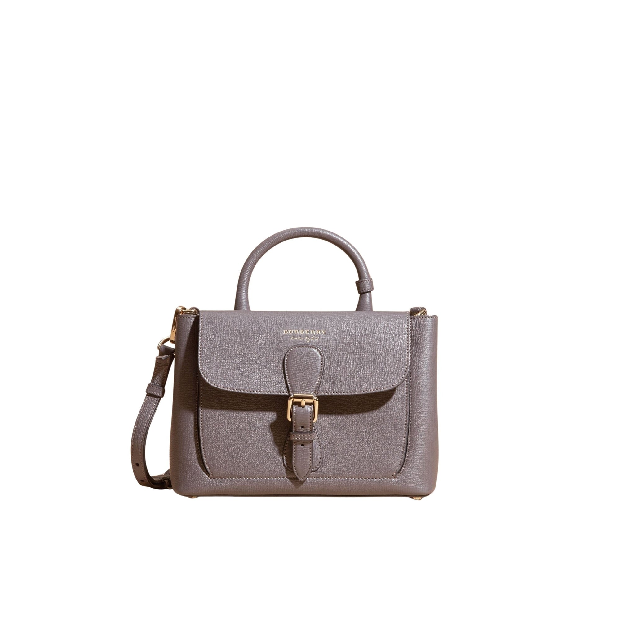 Petit sac The Saddle en cuir grainé - Sepia Grey