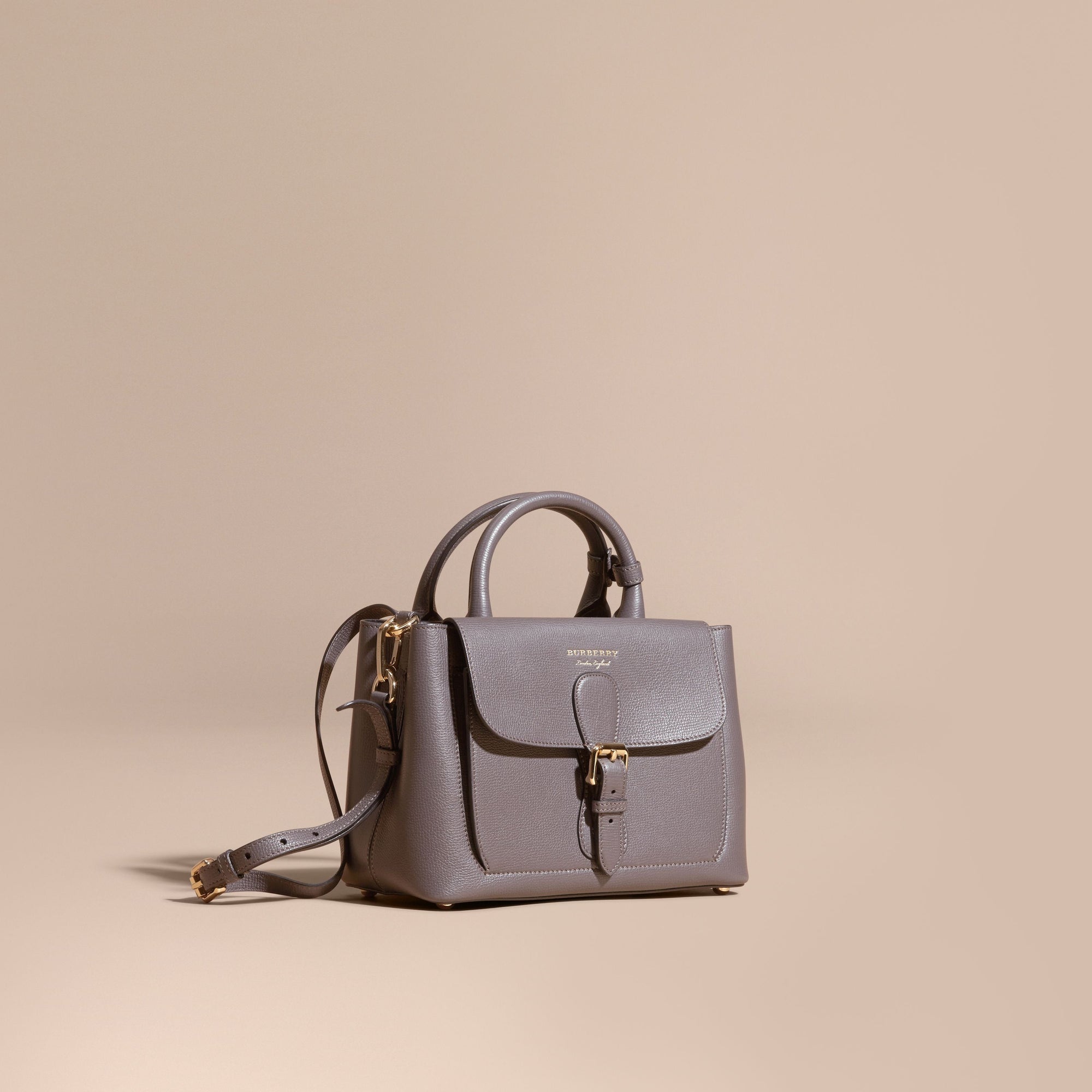 Petit sac The Saddle en cuir grainé - Sepia Grey