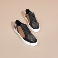 Sneakers en cuir clouté à motif House check - House Check & Black