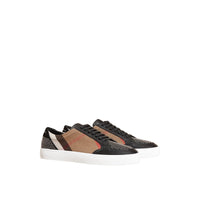 Sneakers en cuir clouté à motif House check - House Check & Black