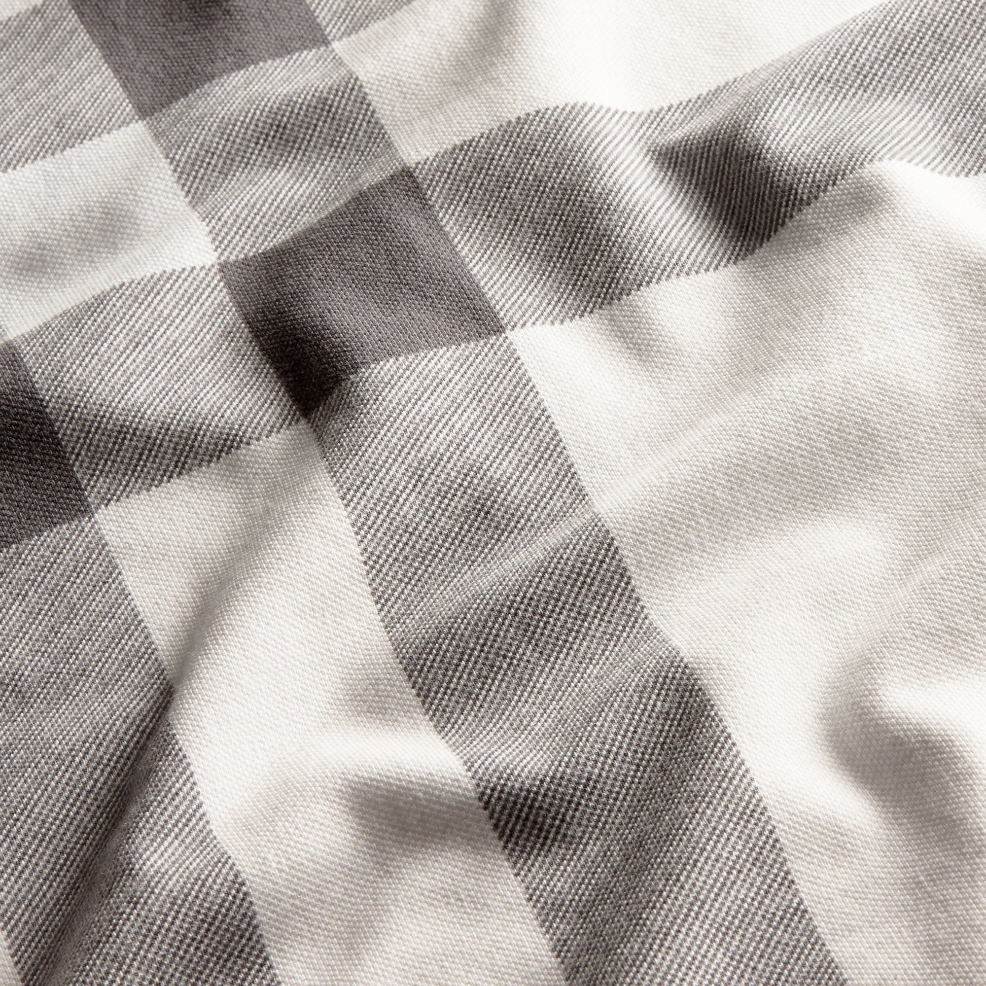 Polo en piqué de coton extensible à motif Check - White