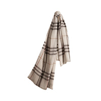 Foulard léger en laine et soie à motif check - Ivory Check