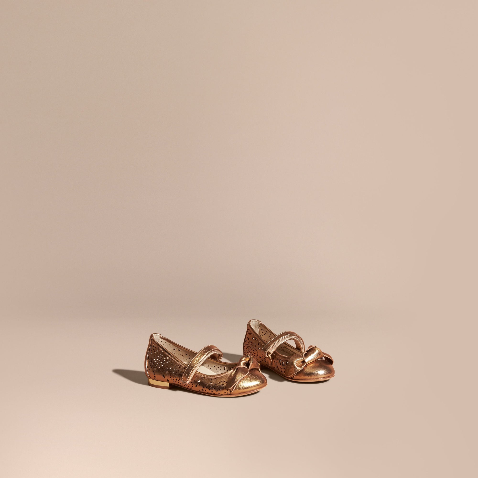 Ballerines à découpe en cuir métallisé - Heritage Gold