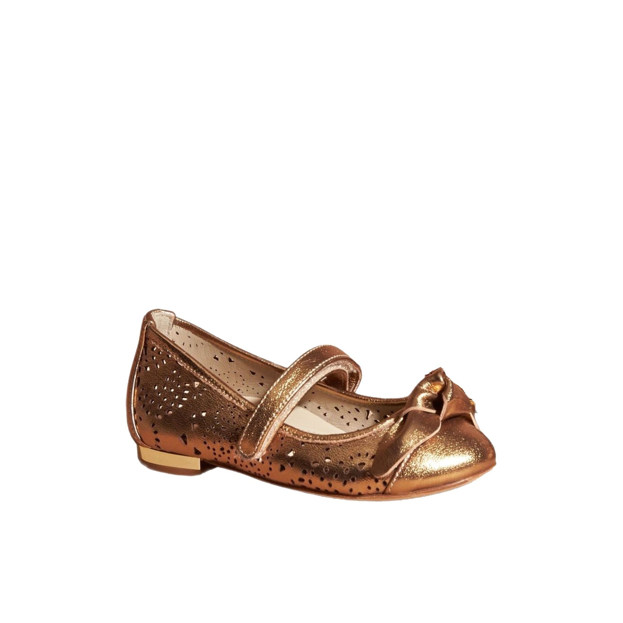 Ballerines à découpe en cuir métallisé - Heritage Gold