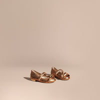 Ballerines à découpe en cuir métallisé - Heritage Gold