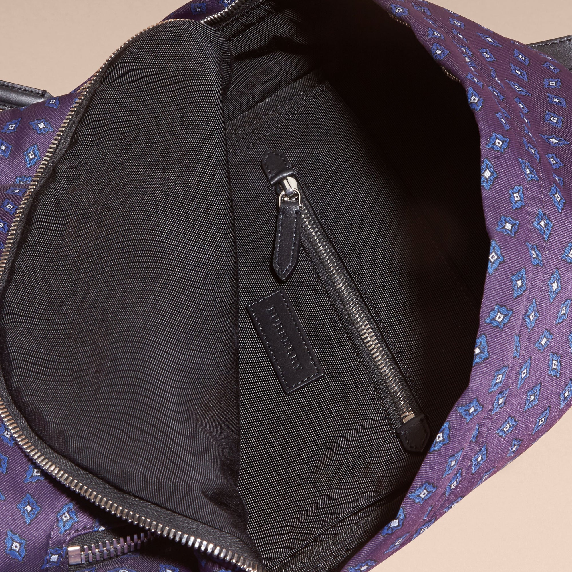 Sac à dos jacquard en soie - Deep Aubergine