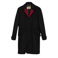 Manteau militaire à boutonnage simple en cachemire - Black