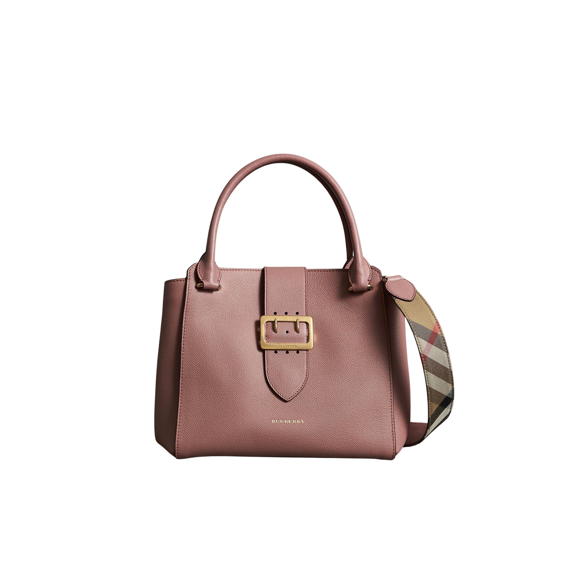 Sac tote The Buckle moyen en cuir grainé - Dusty Pink
