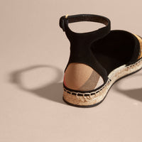 Sandales espadrilles en coton - House Check & Gold