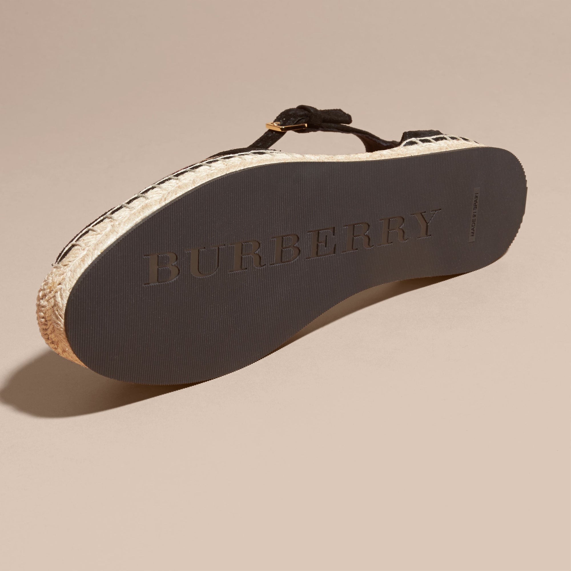 Sandales espadrilles en coton - House Check & Gold