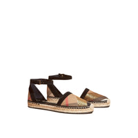 Sandales espadrilles en coton - House Check & Gold