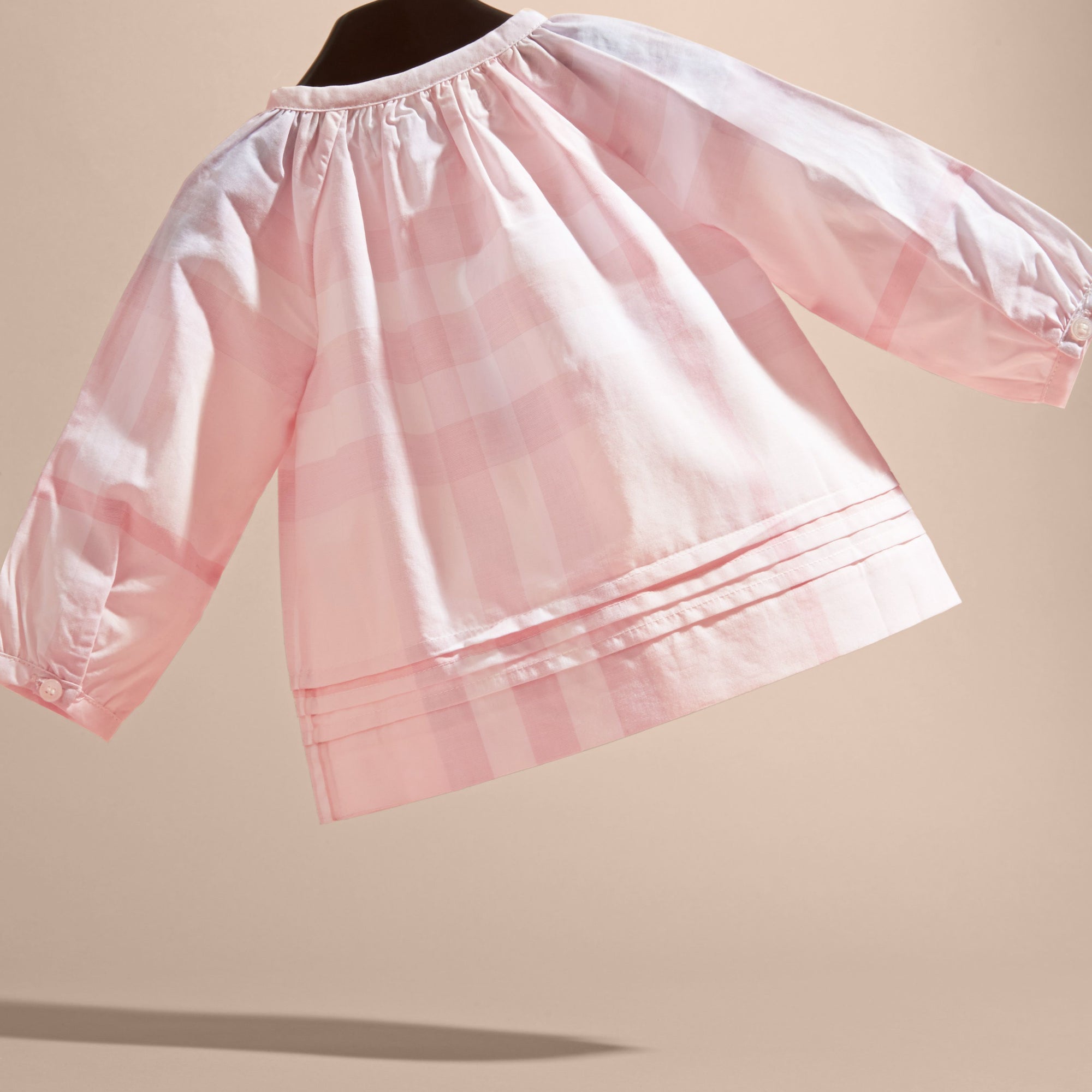 T-shirt à motif Check et plis - Ice Pink