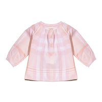 T-shirt à motif Check et plis - Ice Pink
