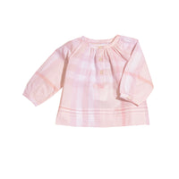 T-shirt à motif Check et plis - Ice Pink