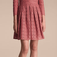 Robe ajustée et évasée en dentelle - Dusty Peony Rose