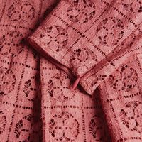 Robe ajustée et évasée en dentelle - Dusty Peony Rose