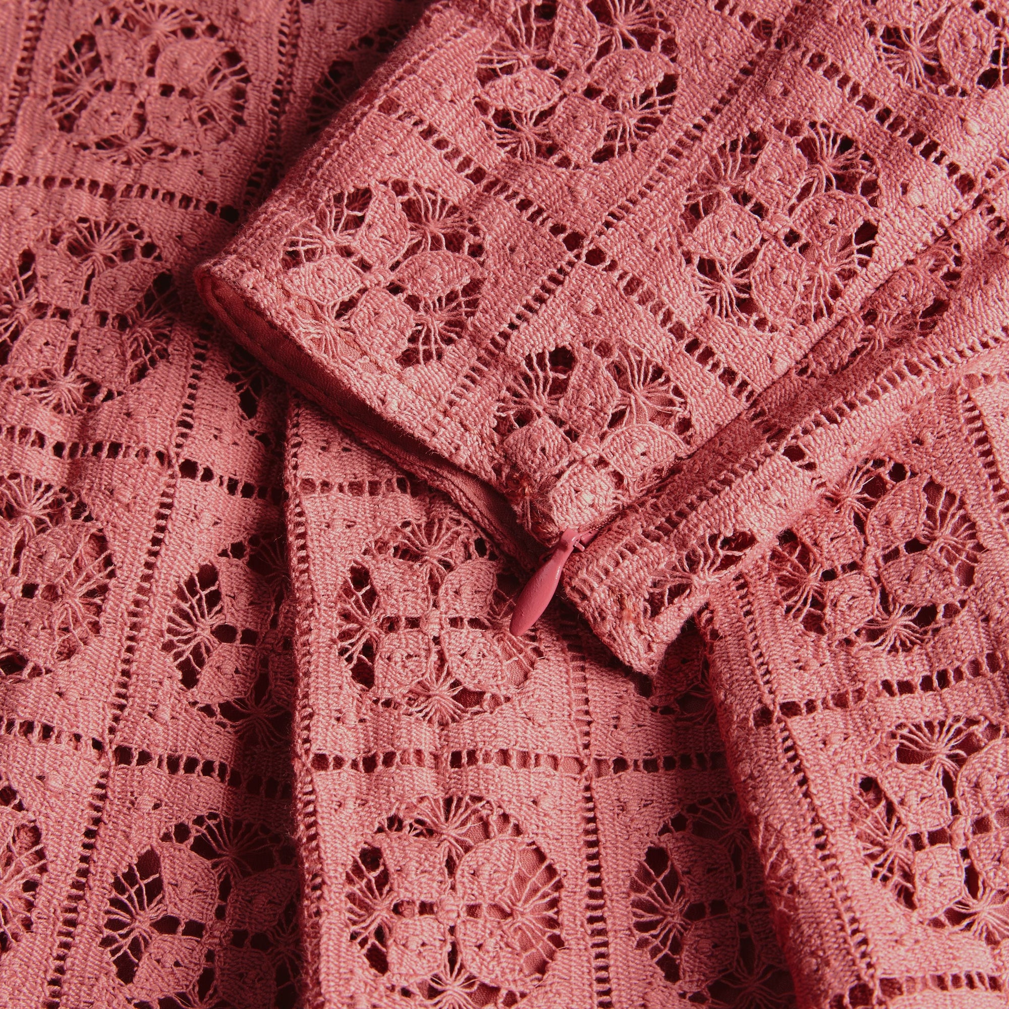 Robe ajustée et évasée en dentelle - Dusty Peony Rose