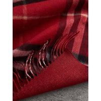 Écharpe en cachemire à motif check métallisé - Parade Red