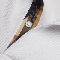 Polo à motif check - White