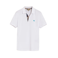 Polo à motif check - White