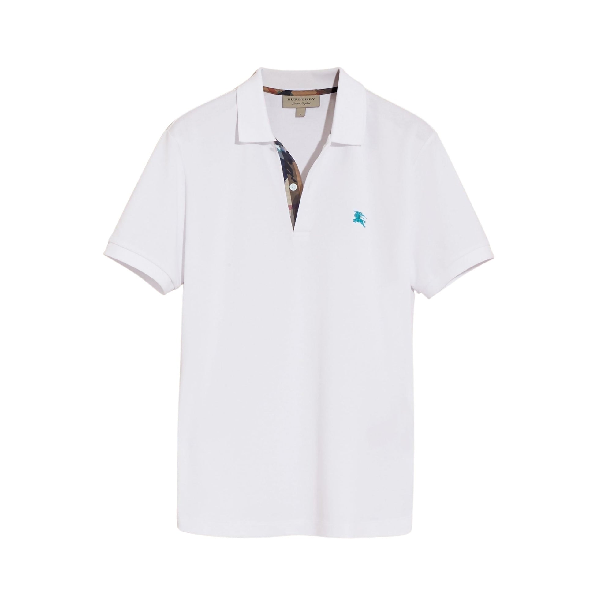 Polo à motif check - White