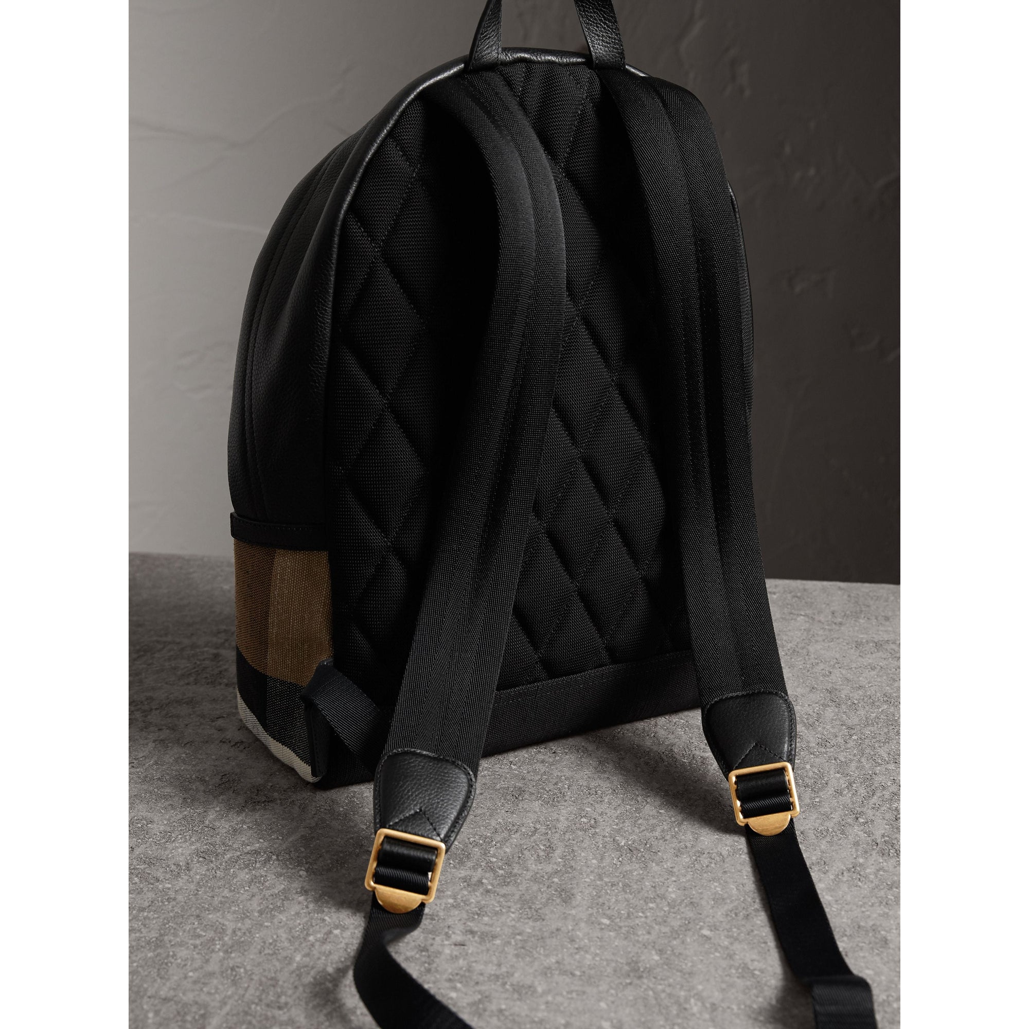 Sac à dos à motif canvas - Black
