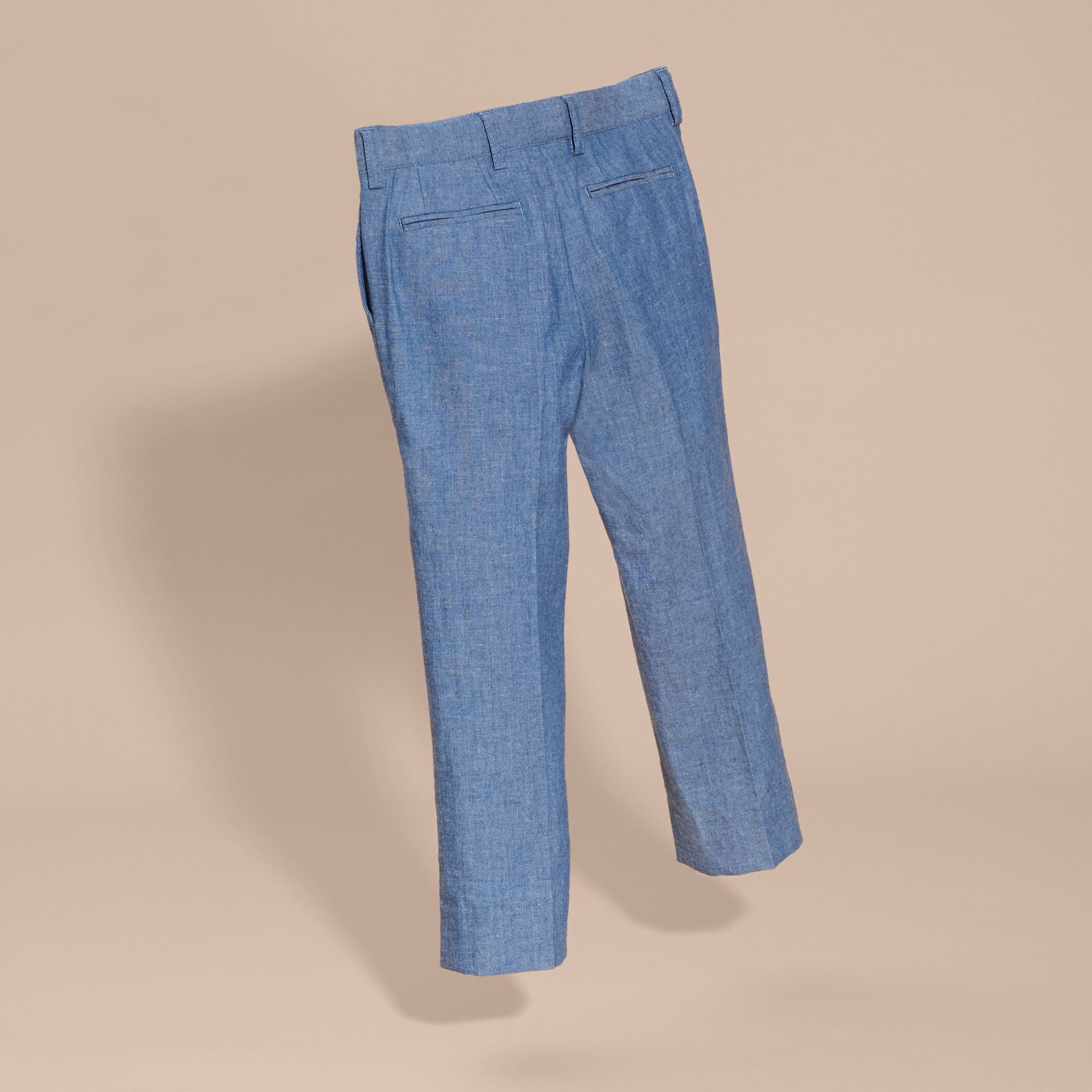 Pantalon ajusté en coton - Stone Blue