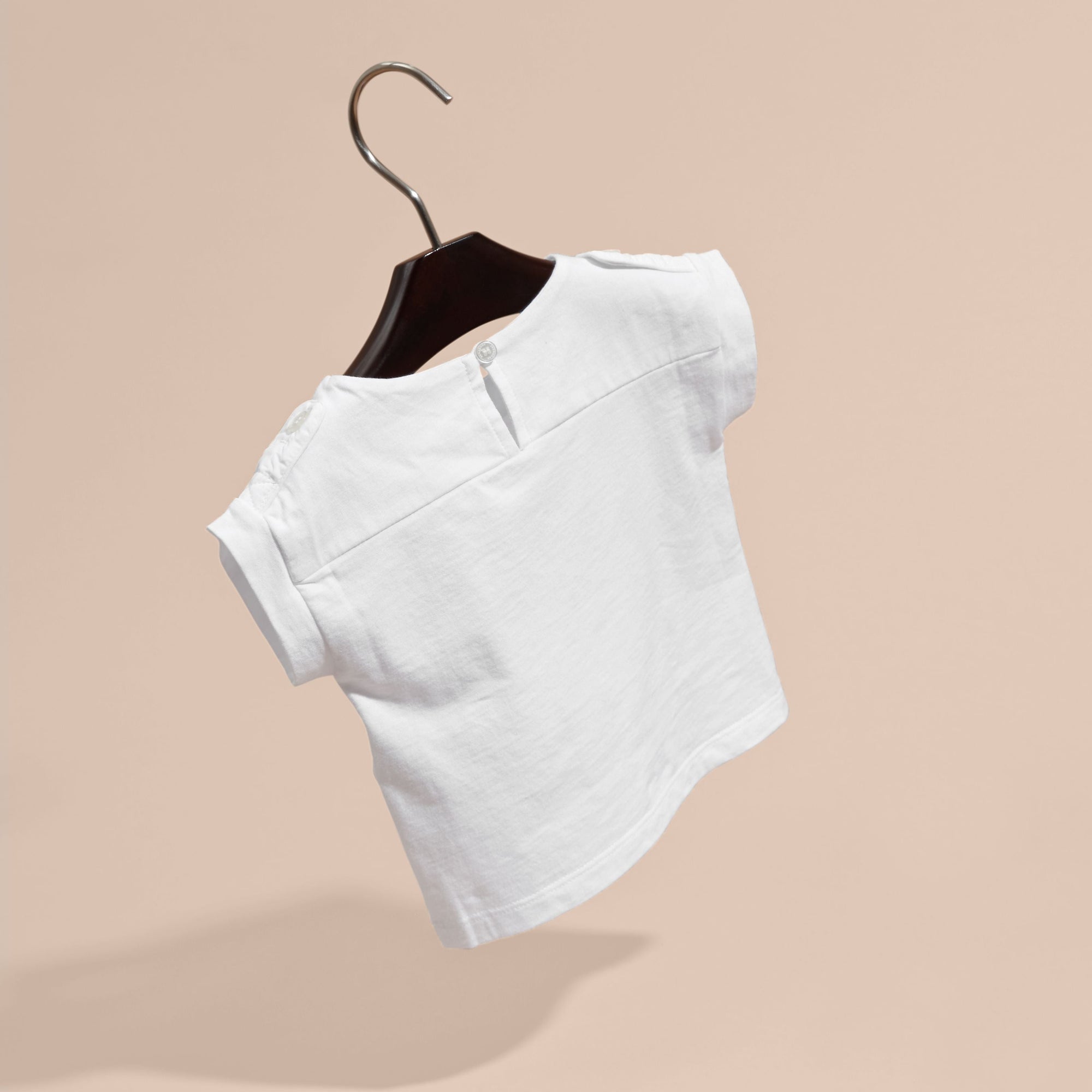 T-shirt en coton à imprimé graphique et appliqués - White