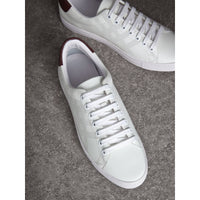 Sneakers en cuir à motif check perforé - Optic White & Depeclare