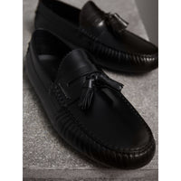 Mocassins à pampilles en cuir poli - Black