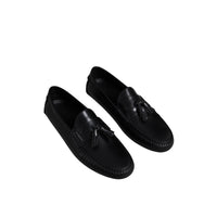 Mocassins à pampilles en cuir poli - Black