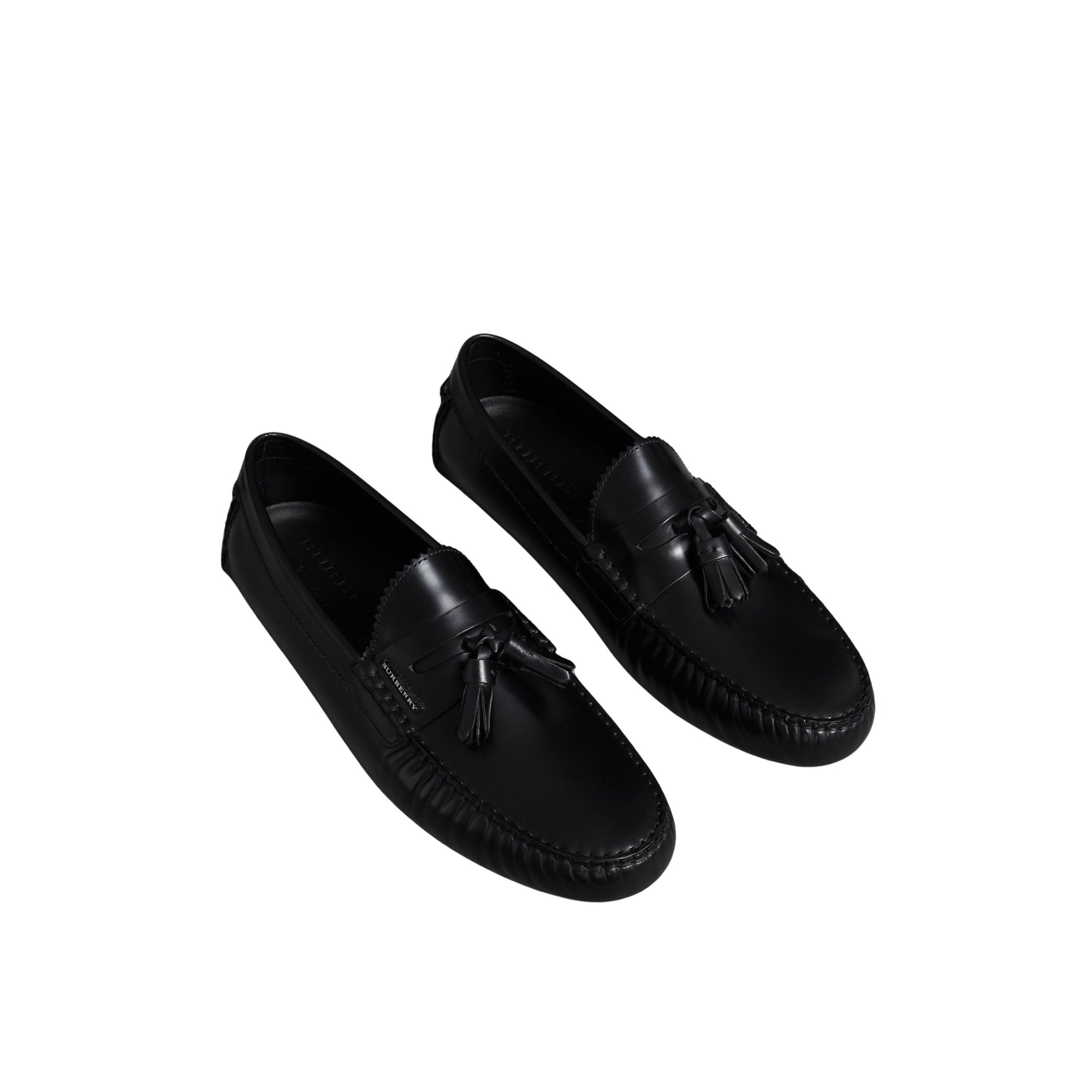 Mocassins à pampilles en cuir poli - Black