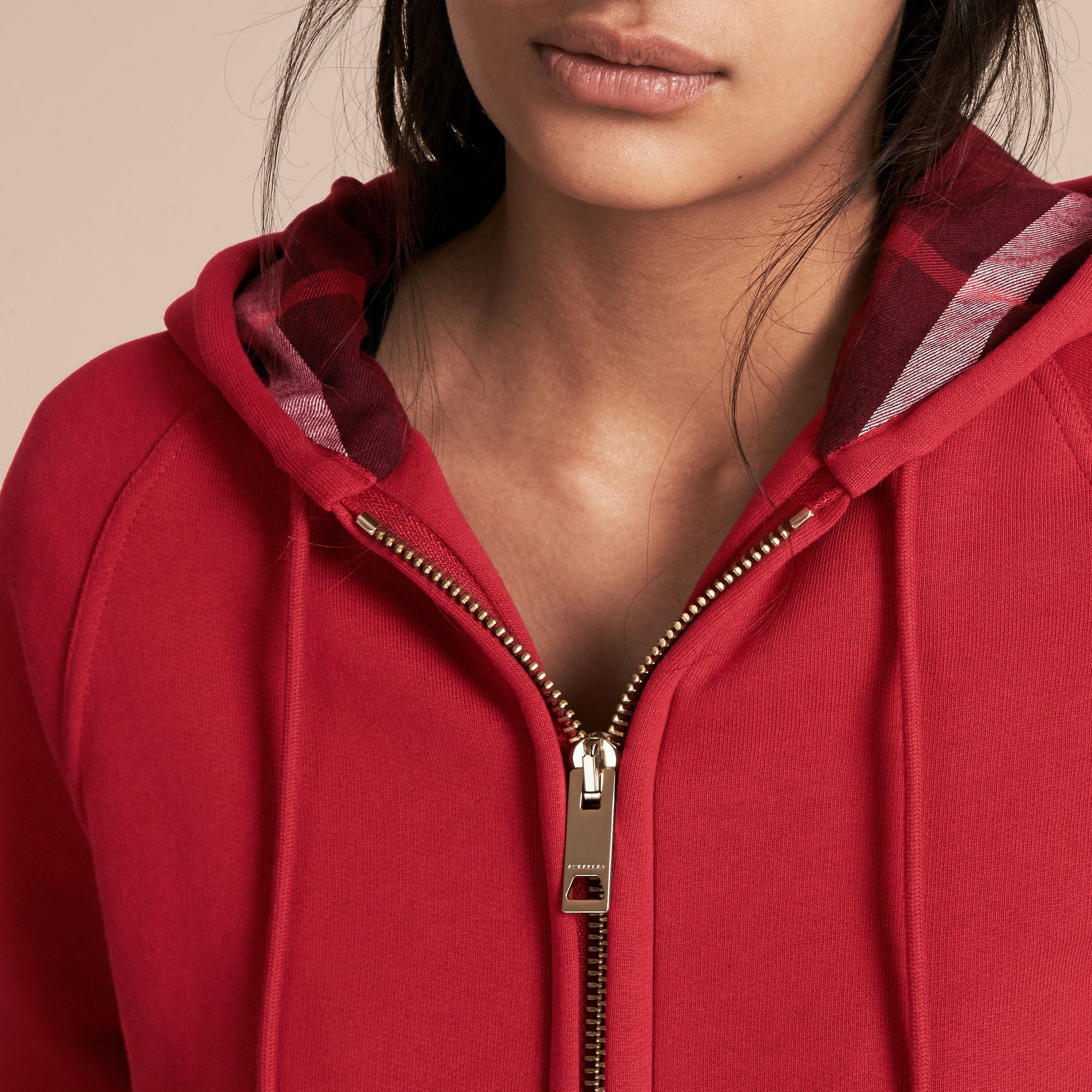 Sweat-shirt en coton mélangé à capuche - Parade Red