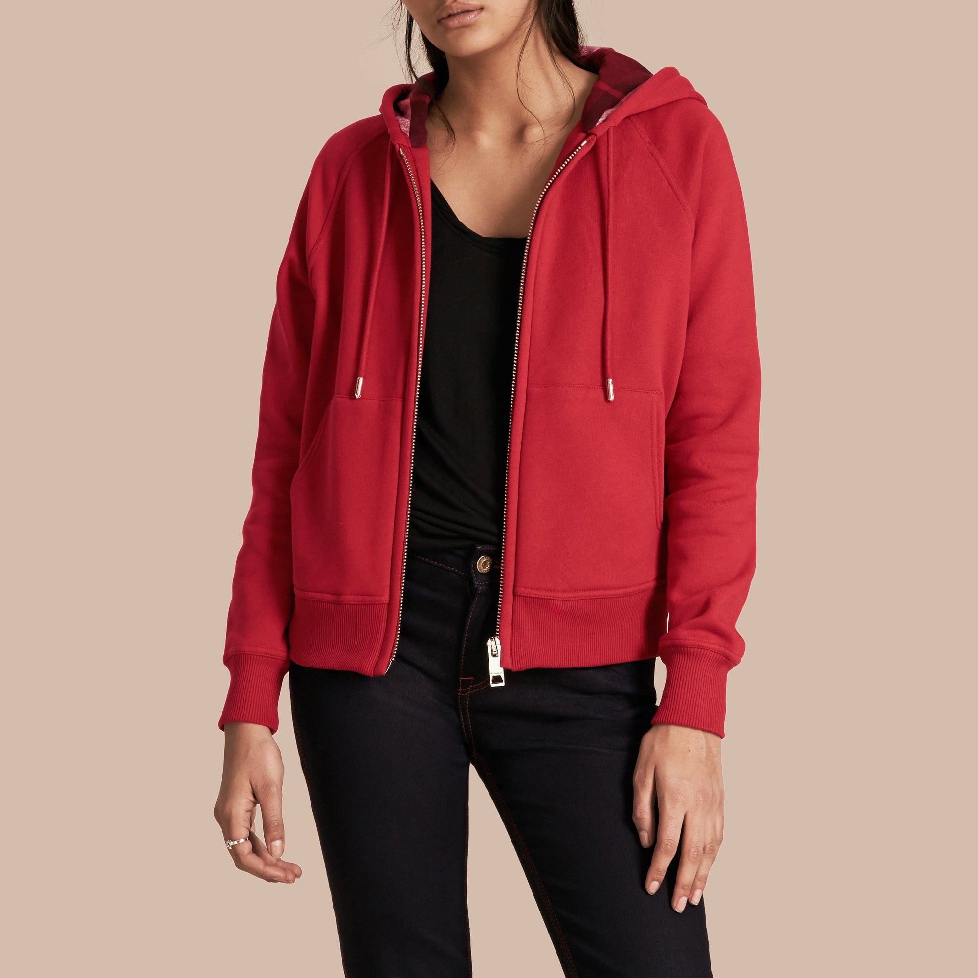 Sweat-shirt en coton mélangé à capuche - Parade Red